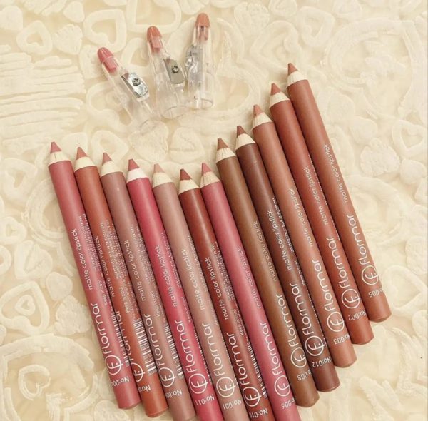 Set Of 12 Pcs Matte Nude Colors Lip Liners Pigmented Lip Pencils